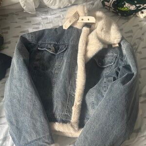 Pretty Little Thing Denim Jacket with Faux Fur Lining